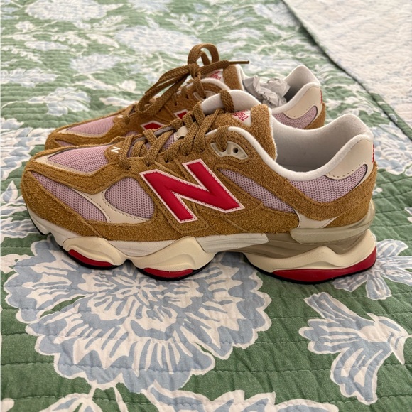 New Balance Shoes - New Balance Women's 9060 Tan and Pink Sneakers